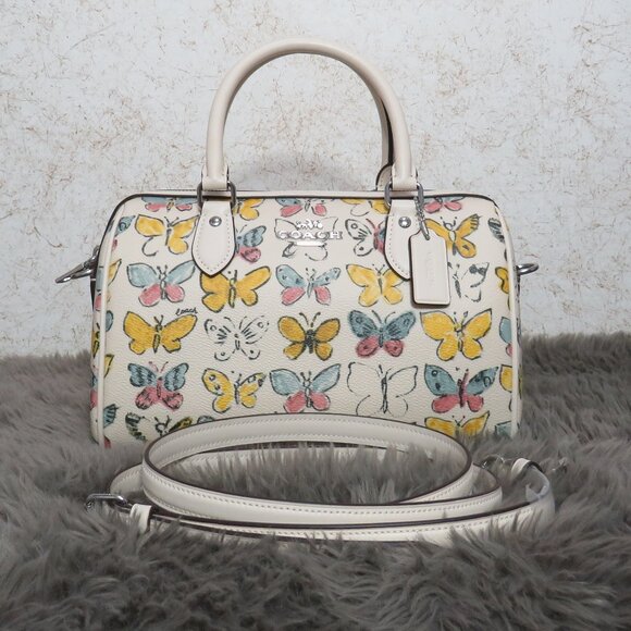 Coach Rowan Satchel with Butterfly Print (Chalk) - Picture 2 of 7